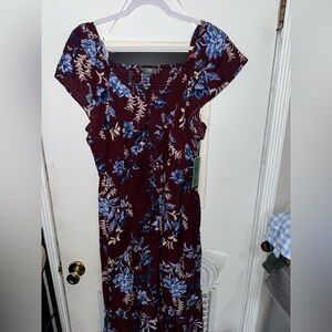 Floral Burgundy Dress